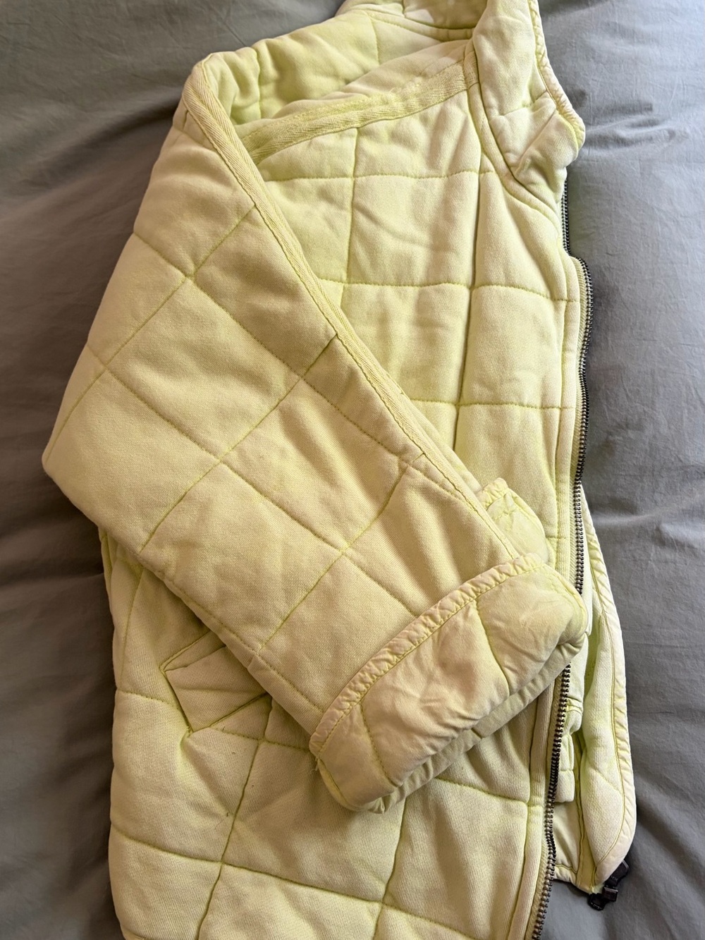 Free people dolman Quilted neon Yellow green Puffer Jacket